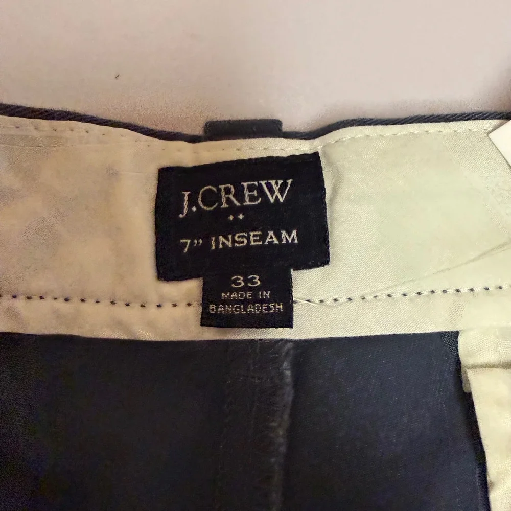 J.Crew Chino Shorts Mens 33 Navy Blue NEW 7 Inch Inseam Stretch Cotton L0923 - Picture 6 of 13